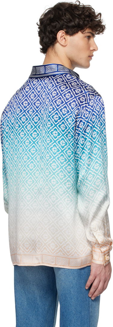 Košeľa Casablanca Classic Collar Long Sleeve Shirt With Print Modrá | U-MPS25-SH-021-01, 2