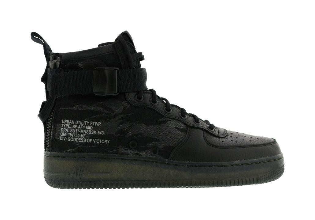 Tenisky a topánky Nike SF Air Force 1 Mid Black Cargo Khaki Čierna | AA7345-001, 0