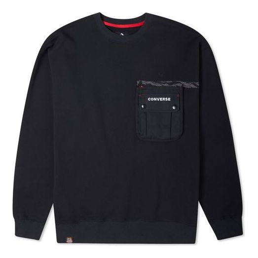 Sveter Converse New Year Series Chest Pocket Fleece Sweatshirt Čierna | 10024156-A02