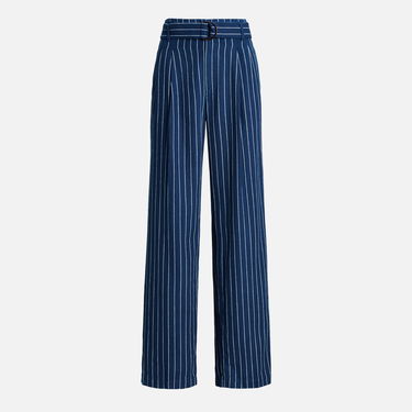 Nohavice Polo by Ralph Lauren Striped Twill Wide-Leg Trousers Modrá | 211934938001, 0