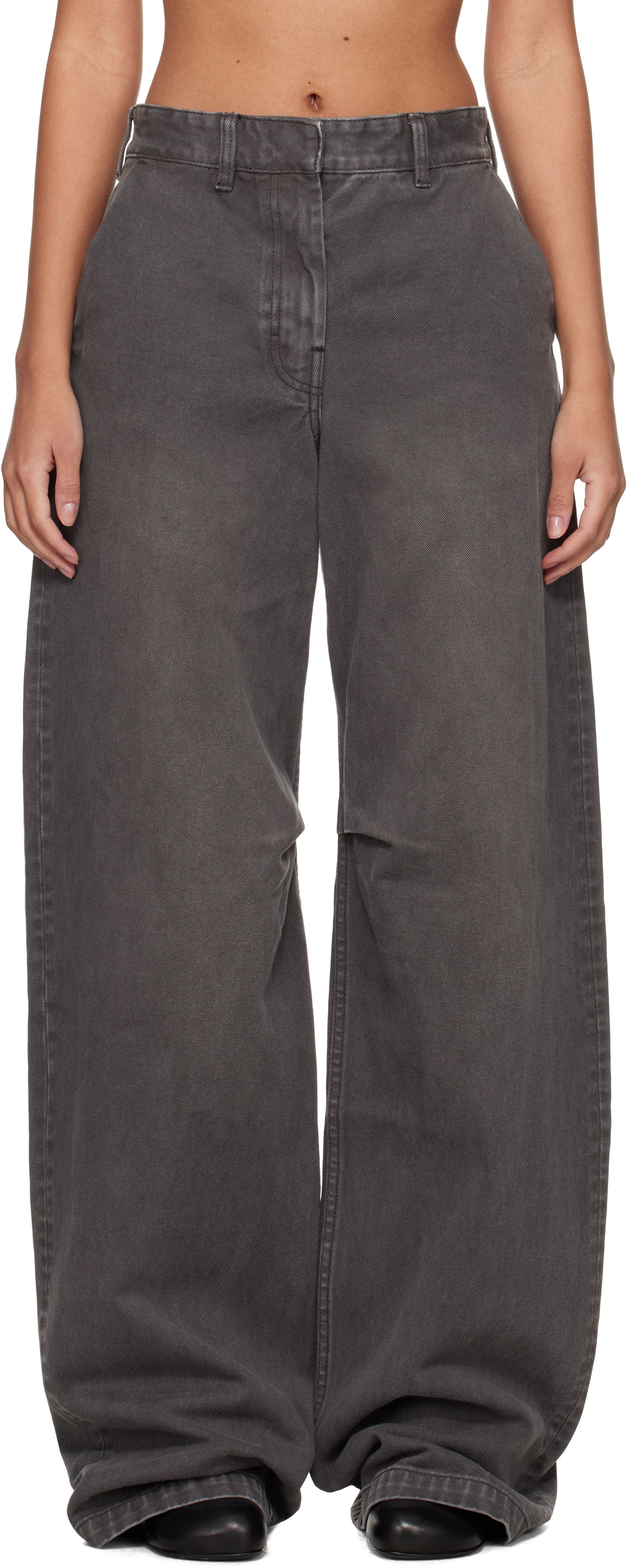 Nohavice Entire Studios Entire Studios Dem Wide-Leg Jeans Šedá | ES2318SL, 0