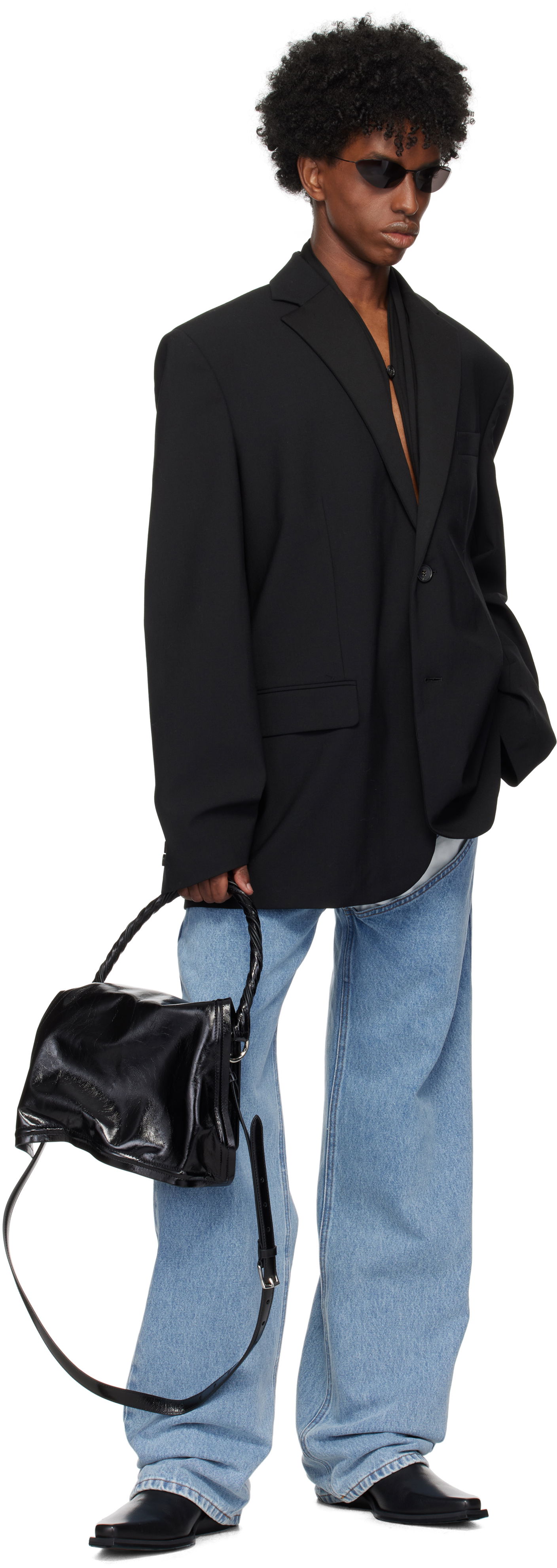 Taška cez rameno Y/PROJECT Mini Wire Shoulder Bag Čierna | 620BA007, 0