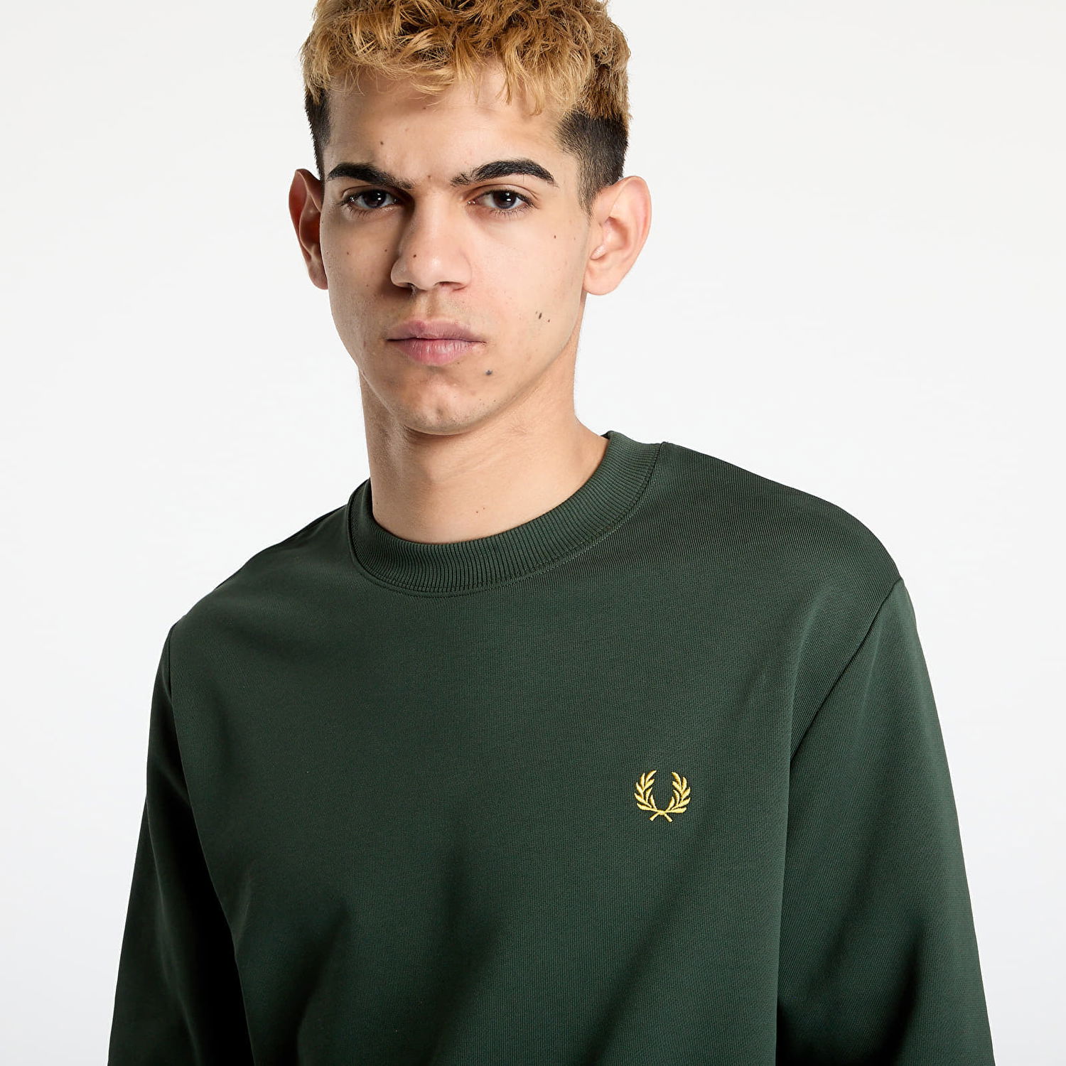 Sveter Fred Perry Fred Perry Crew Neck Sweatshirt Zelené | M7535 X89, 1