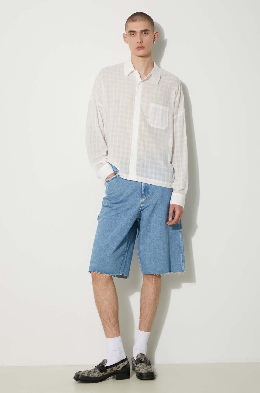 Košeľa Stampd STAMPD Cropped Oversized Buttondown Shirt Biela | SLA.M3320BD.WHT, 1