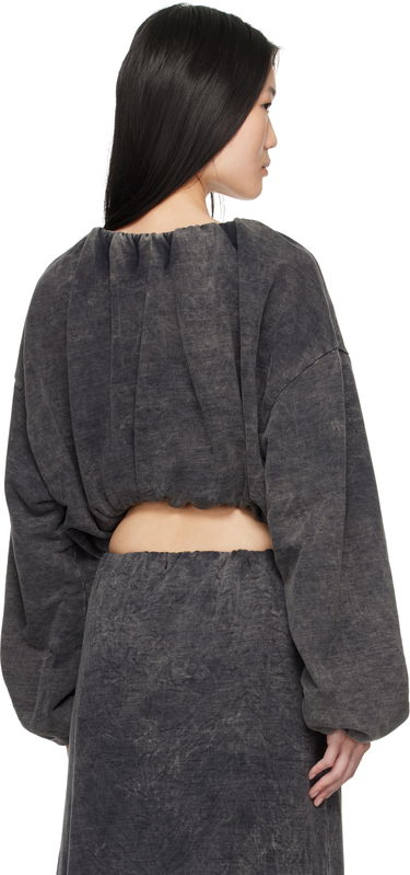 Mikina Diesel Cropped Gathered Sweatshirt Čierna | A17074 0EGBV, 2
