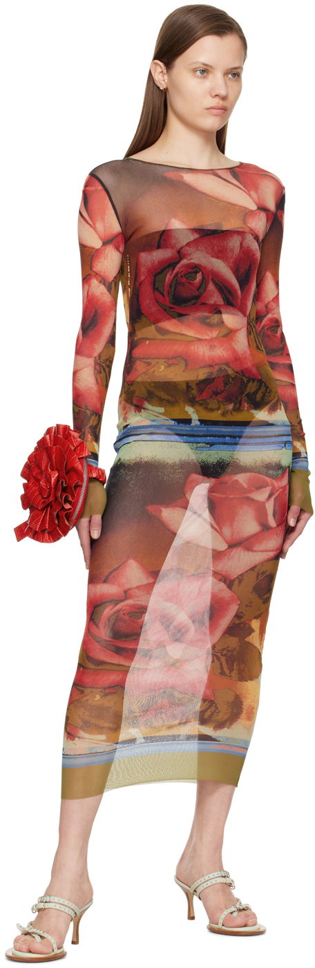 Jean Paul Gaultier Roses Print Maxi Dress