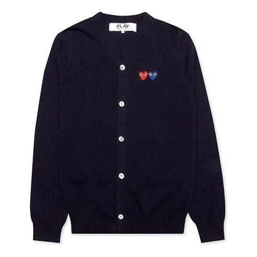 Sveter Comme des Garçons Play Double Emblem Cardigan Modrá | AZ-N058-051-2