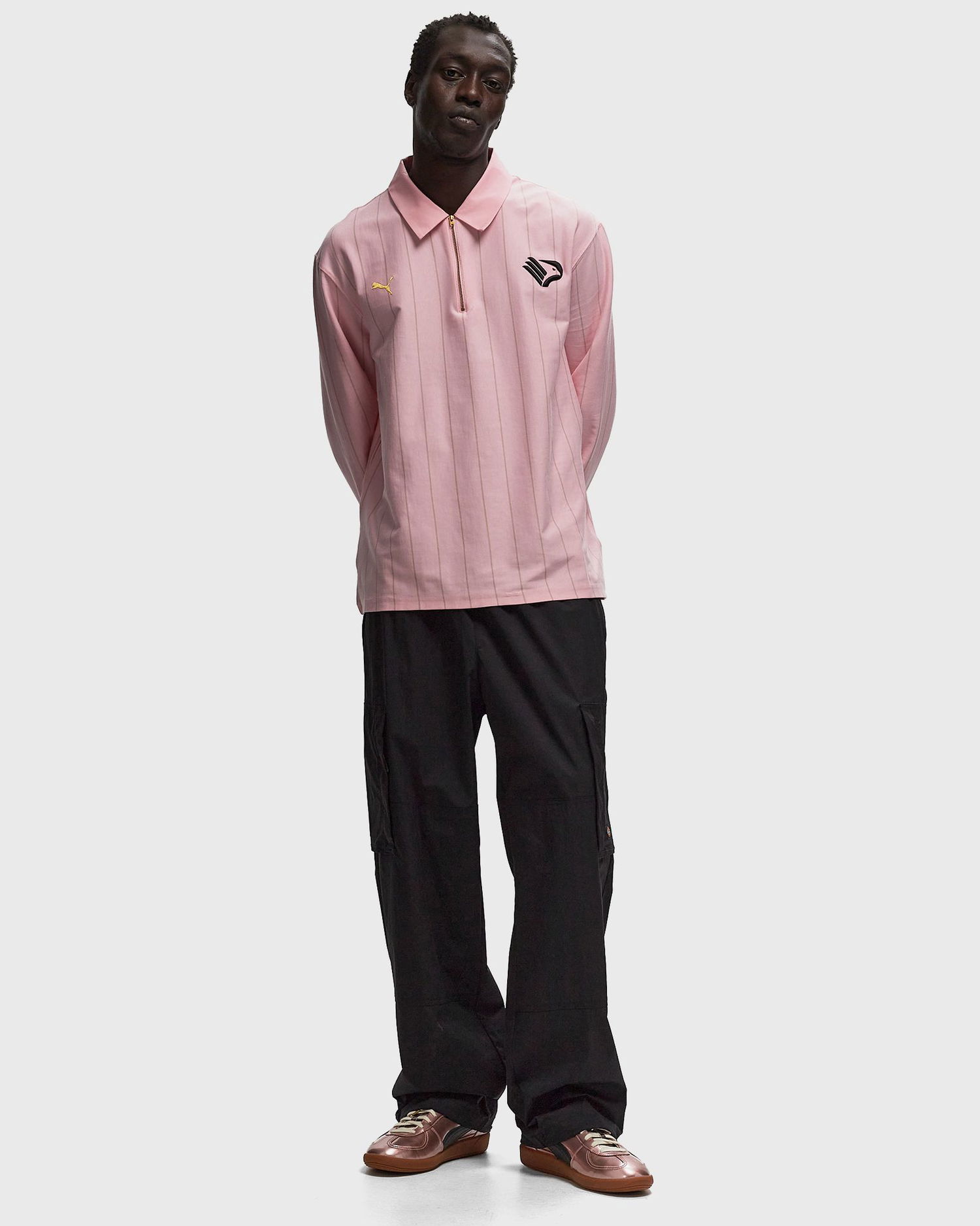 Polo tričko Puma Striped Longsleeve Polo Ružová | 629540-60, 1