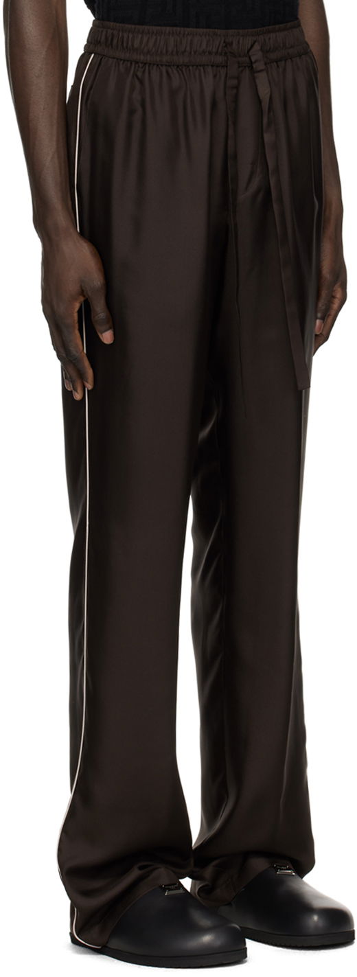 Nohavice Dolce & Gabbana Silk Lounge Pants Hnedá | GVRMAZFU1S4, 1