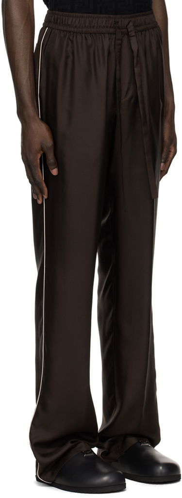 Nohavice Dolce & Gabbana Silk Lounge Pants Hnedá | GVRMAZFU1S4, 1