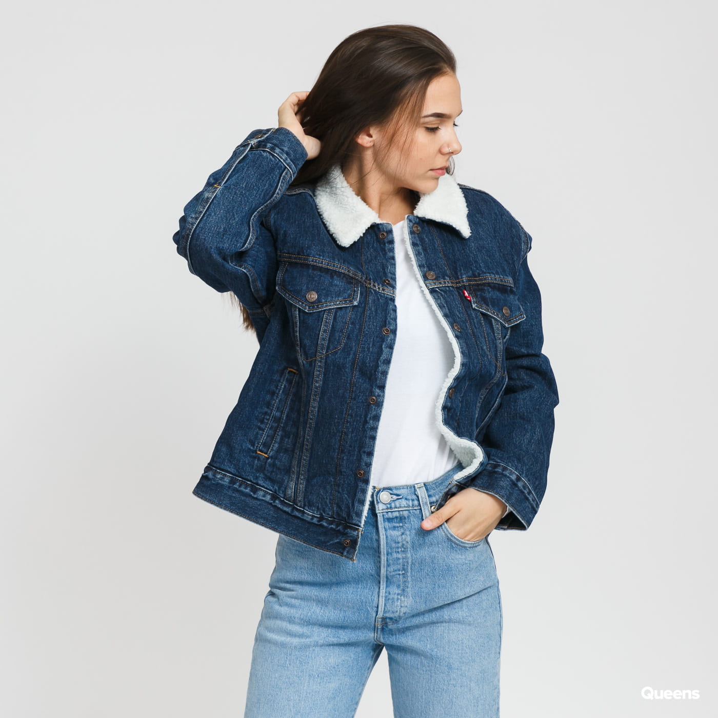 Bunda Levi's Ex Boyfriend Sherpa Trucker rough and tumble Navy | 36137-0034, 0