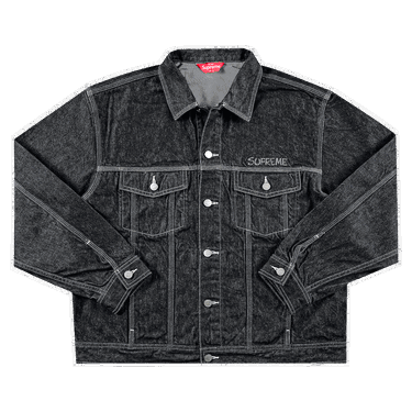 Bunda Supreme Smurfs x Denim Trucker Jacket Čierna | FW20J41 BLACK, 0