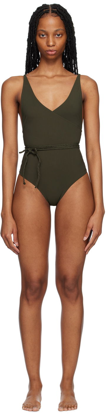 Plavky TOTEME TOTEME Wrap One-Piece Swimsuit Zelené | 232-7034-795, 0