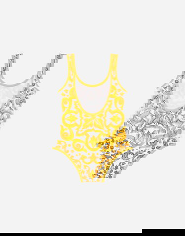 Plavky Dolce & Gabbana Dolce & Gabbana Majolica Print One-Piece Swimsuit Biela | L2J812ON00SH23TN, 1