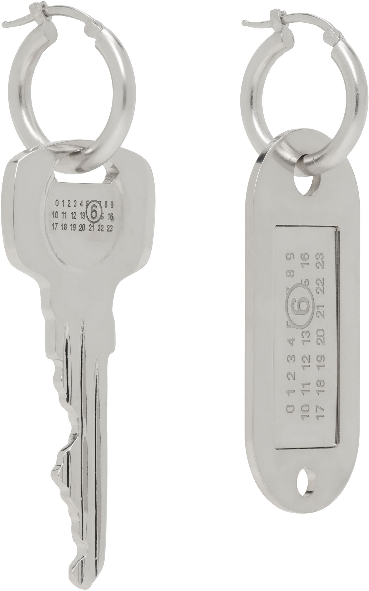 Kľúčenka Maison Margiela MM6 Maison Margiela Key and Number Tag Earrings Metalická | SM6VG0090 P7210, 1