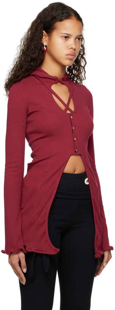 Sveter Ottolinger Ottolinger Lounge Rib Hoodie Vínová | 403504, 1