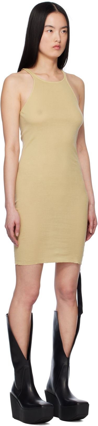 Šaty Rick Owens Rick Owens DRKSHDW Hollywood Racer Back Tank Mini Dress Hnedá | DS01E3508 BH, 4