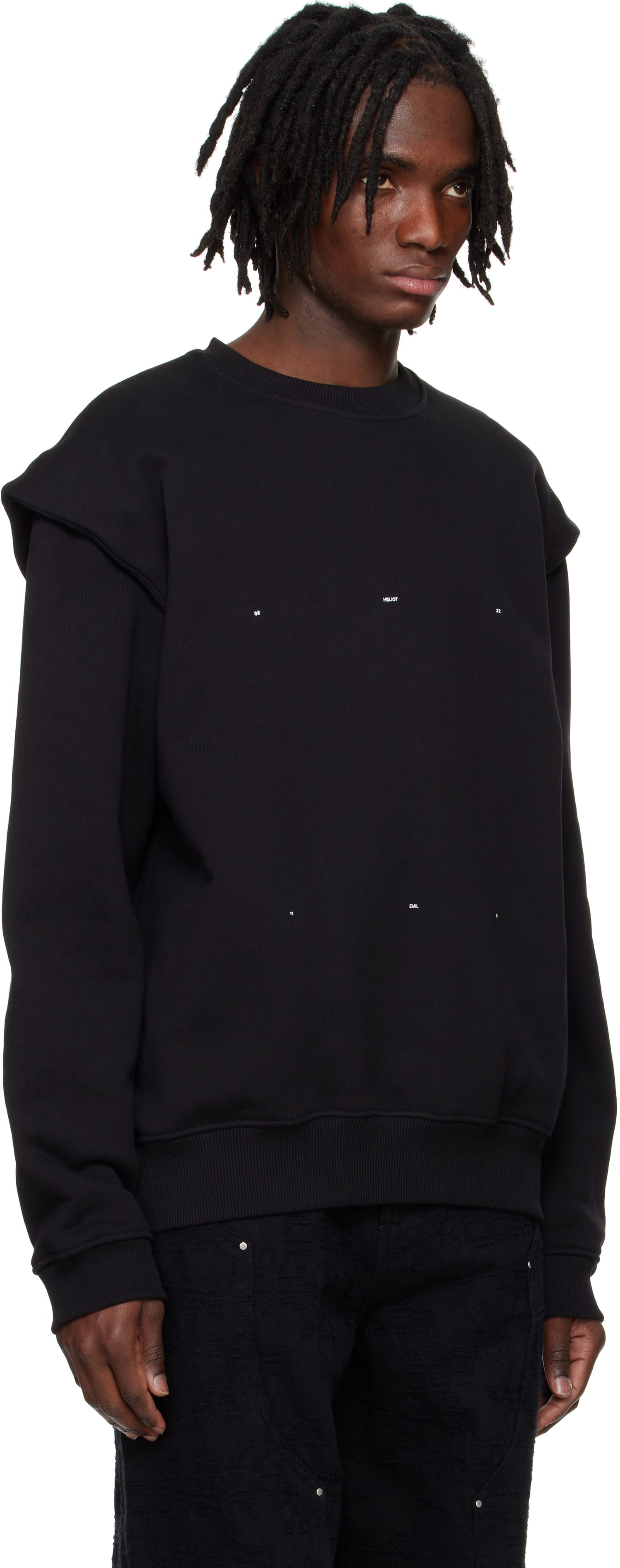 Mikina HELIOT EMIL HELIOT EMIL Outline Logo Sweatshirt Čierna | PRESS25_M_08_052_BLK01_CO, 1