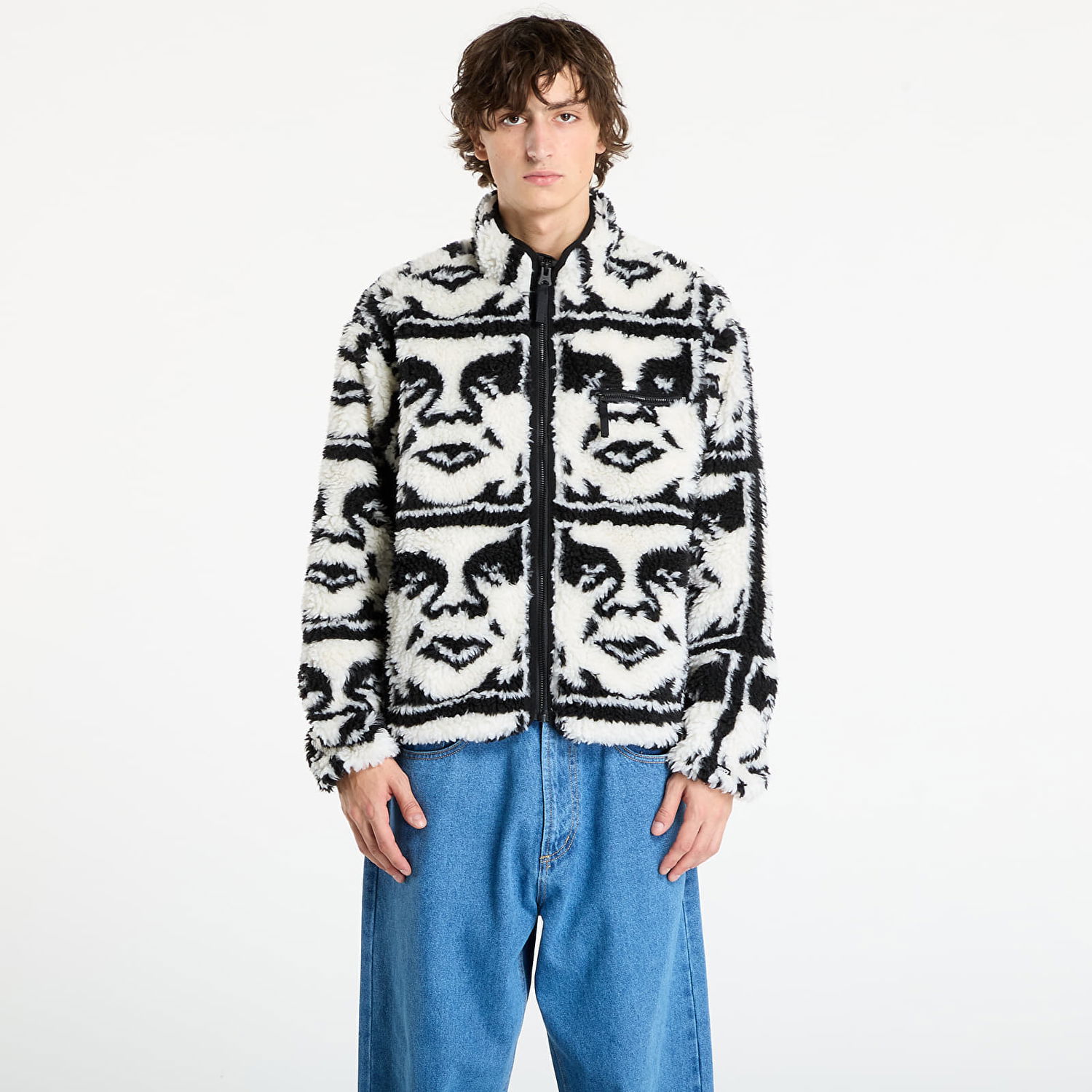 Bunda OBEY OBEY Repeated Icon Sherpa Jacket Rôznofarebný | 121800608-BKM, 0