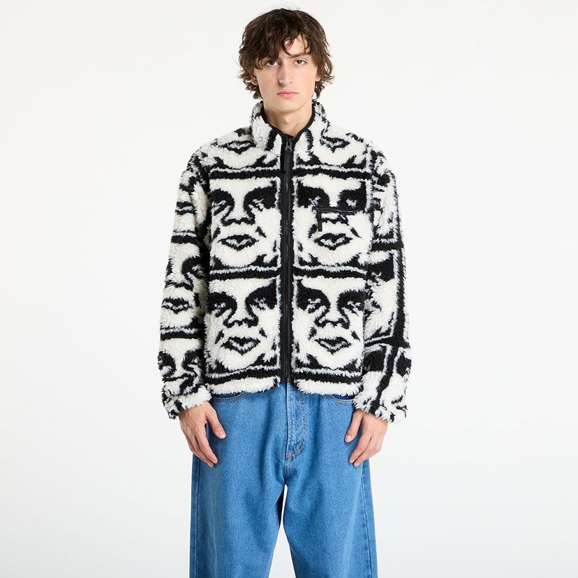 Bunda OBEY OBEY Repeated Icon Sherpa Jacket Rôznofarebný | 121800608-BKM