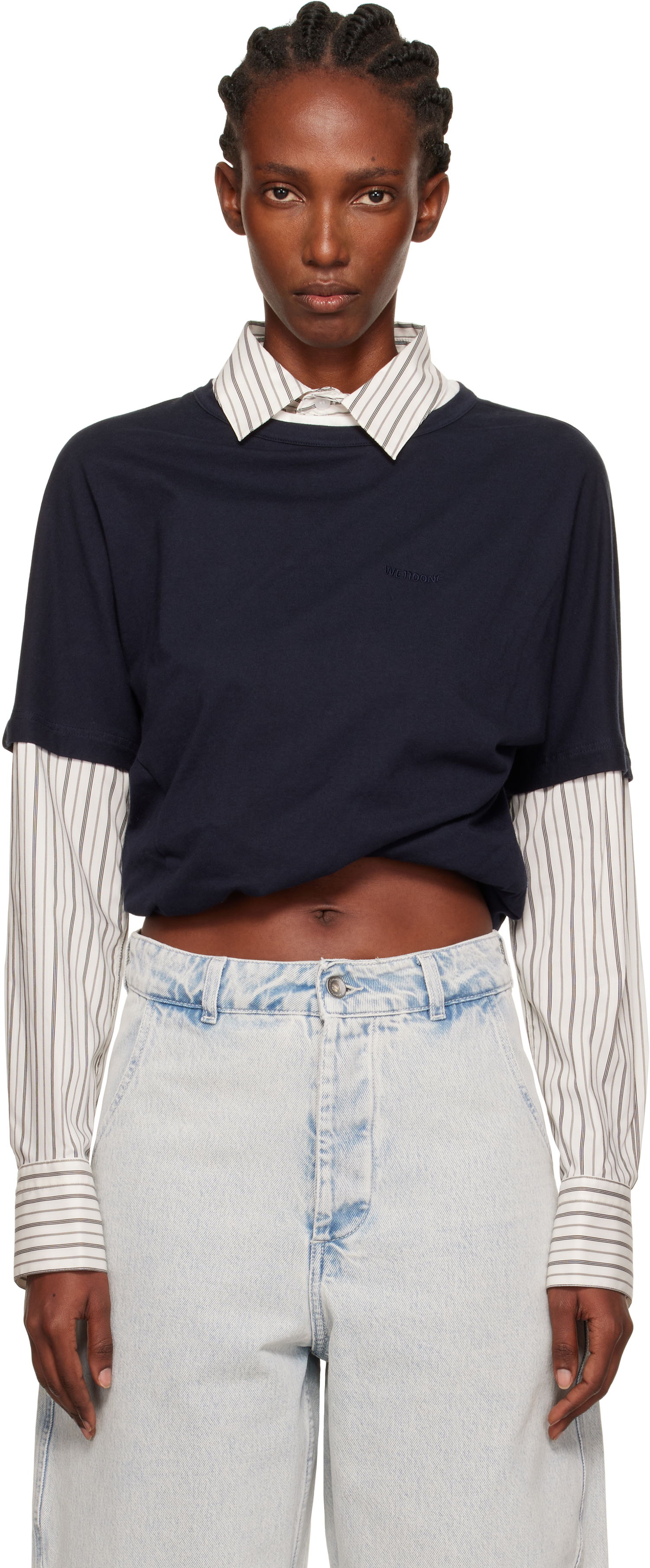 Tričko We11done We11done Layered Twist T-Shirt Navy | WD-BL2-25-103-W-NV, 0