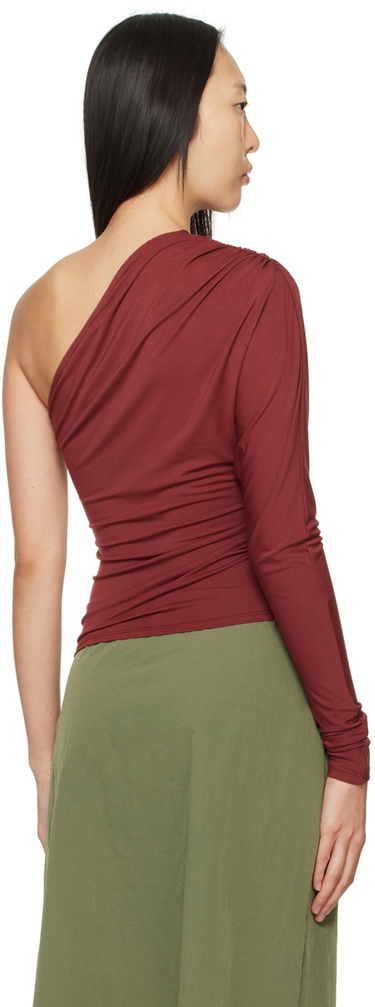 Tielko Miaou Miaou Katia One Shoulder Long Sleeve Top Vínová | 7095TJBRUS, 2