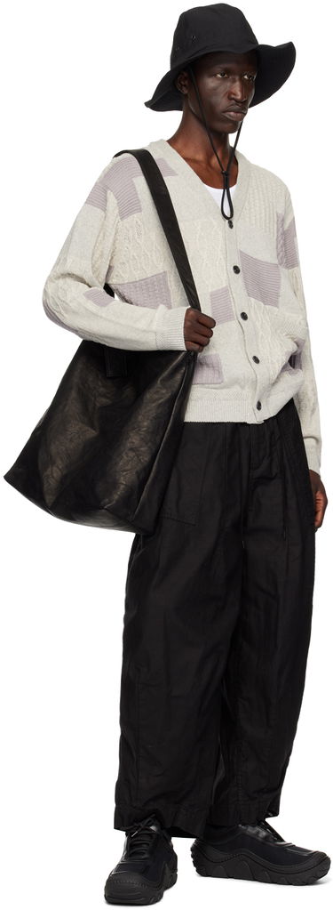 Sveter BEAMS BEAMS PLUS Patchwork Cardigan Šedá | 3815-0173-156, 3