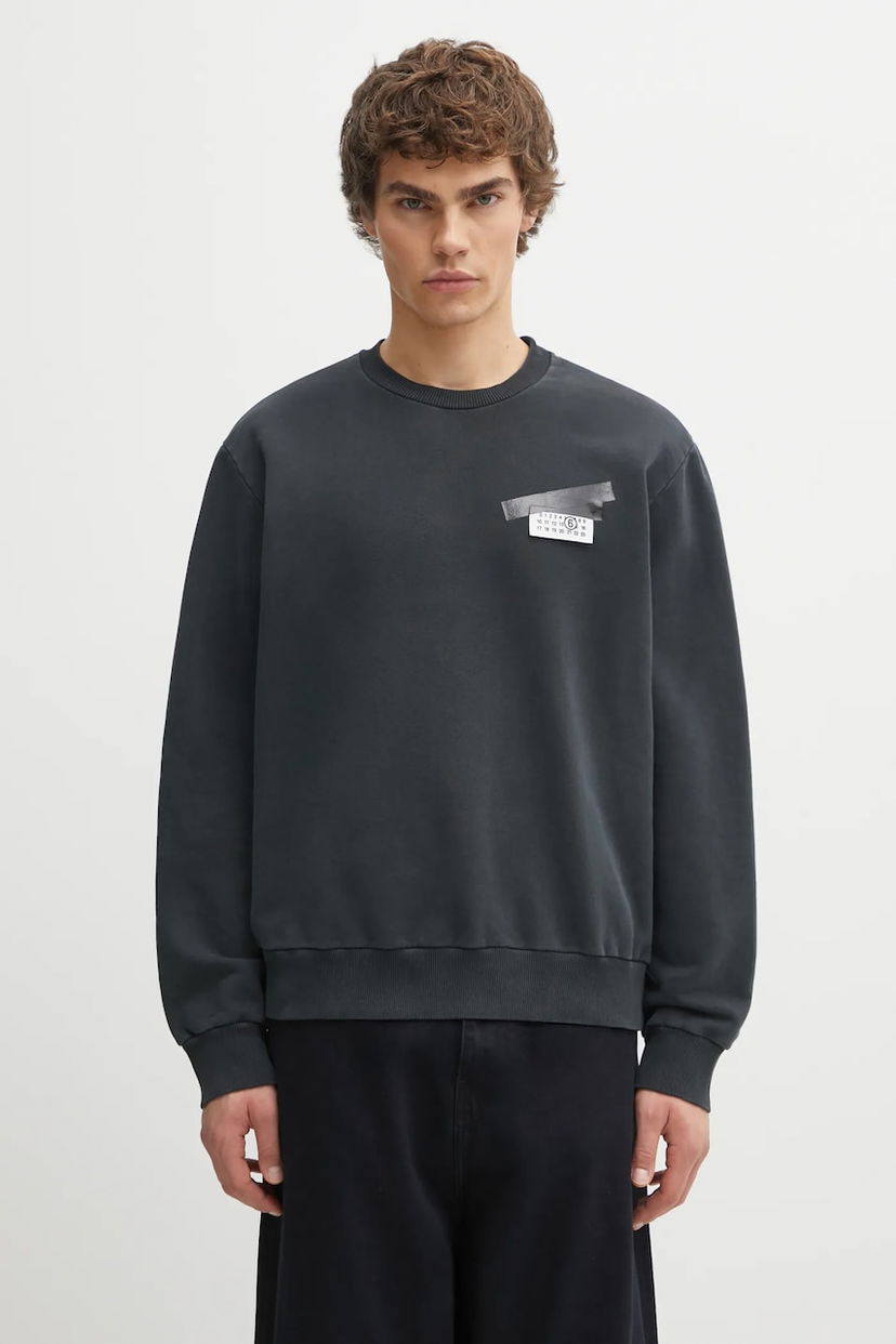 Mikina Maison Margiela MM6 Maison Margiela Patch Cotton Sweatshirt Čierna | SH2GU0025.M25024.899