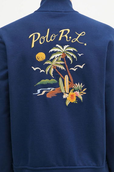 Mikina Polo by Ralph Lauren Blue Sweatshirt With Palm Tree Embroidery Navy | 710970280, 3