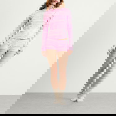 Pyžamo SKIMS Plush Pointelle Bow Fairisle Henley & Short Set Ružová | ST-SST-10867W-BBW, 2