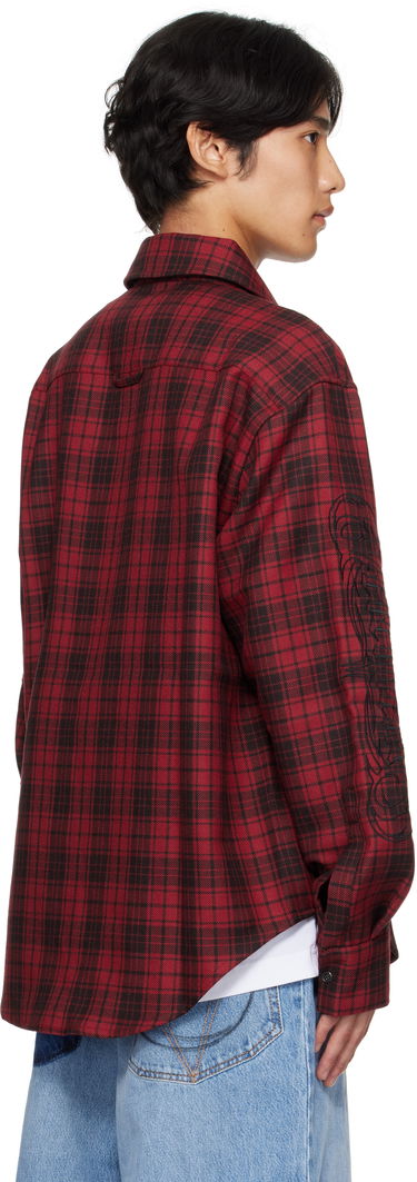Košeľa VETEMENTS Vetements Plaid Embroidered Shirt Červená | UH76SH900BR, 2