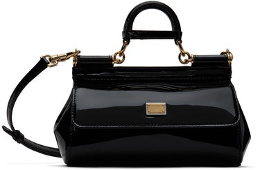 Kabelka Dolce & Gabbana Dolce&Gabbana Small Sicily Patent Leather Handbag Čierna | BB7116 B1471, 0
