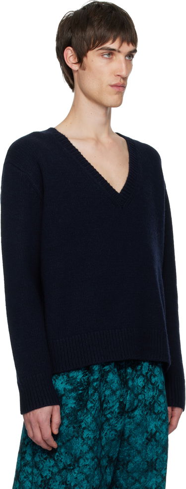 Sveter Dries Van Noten V-Neck Merino Wool Sweater Hnedá | 252-021246-2710, 4