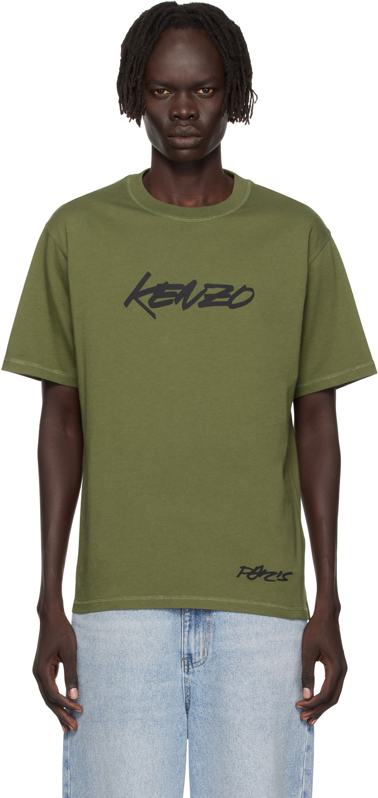 Tričko KENZO Kenzo Paris Futura 2000 Edition Cotton T-Shirt Zelené | FF65TS2524SG, 0