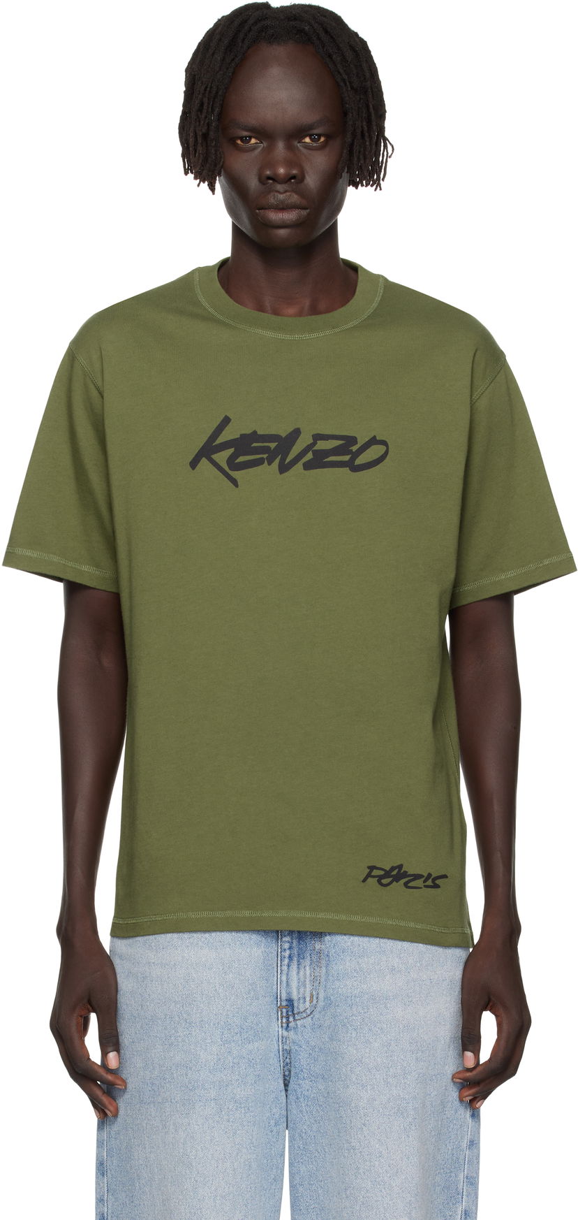 Tričko KENZO Kenzo Paris Futura 2000 Edition Cotton T-Shirt Zelené | FF65TS2524SG