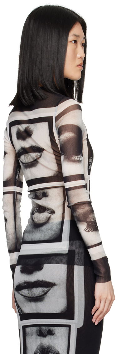Šaty Jean Paul Gaultier 'The Eyes And Lips' Printed Mesh Top Rôznofarebný | 24/30-F-TO209-T553-000201, 2