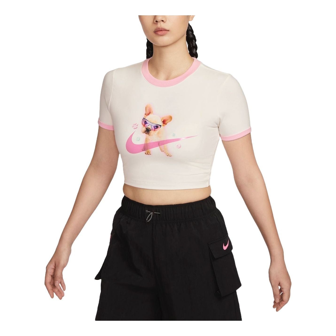 Crop Top Nike Sportswear Slim Cropped T-Shirt Biela | HM4621-133, 0