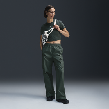 Crop Top Nike T-Shirt Slim Fit Zelené | FB2873-338, 3