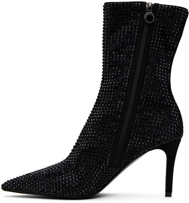 Starostlivosť o obuv Stella McCartney Stella McCartney Iconic Crystal-Embellished Pointed-Toe Boots Čierna | 810276E00059, 2