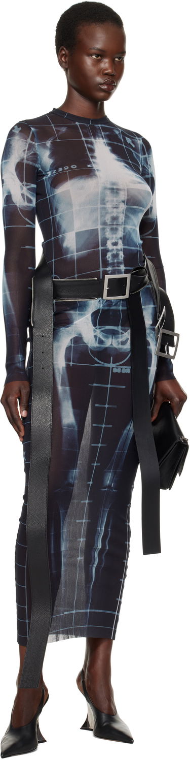 Šaty Jean Paul Gaultier Jean Paul Gaultier 'The Squeletor' Mesh Maxi Dress Modrá | 25/33-F-RO309-T580-005956, 4