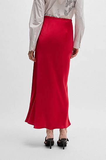Sukňa BOSS Satin Maxi Skirt Červená | 50534585, 1