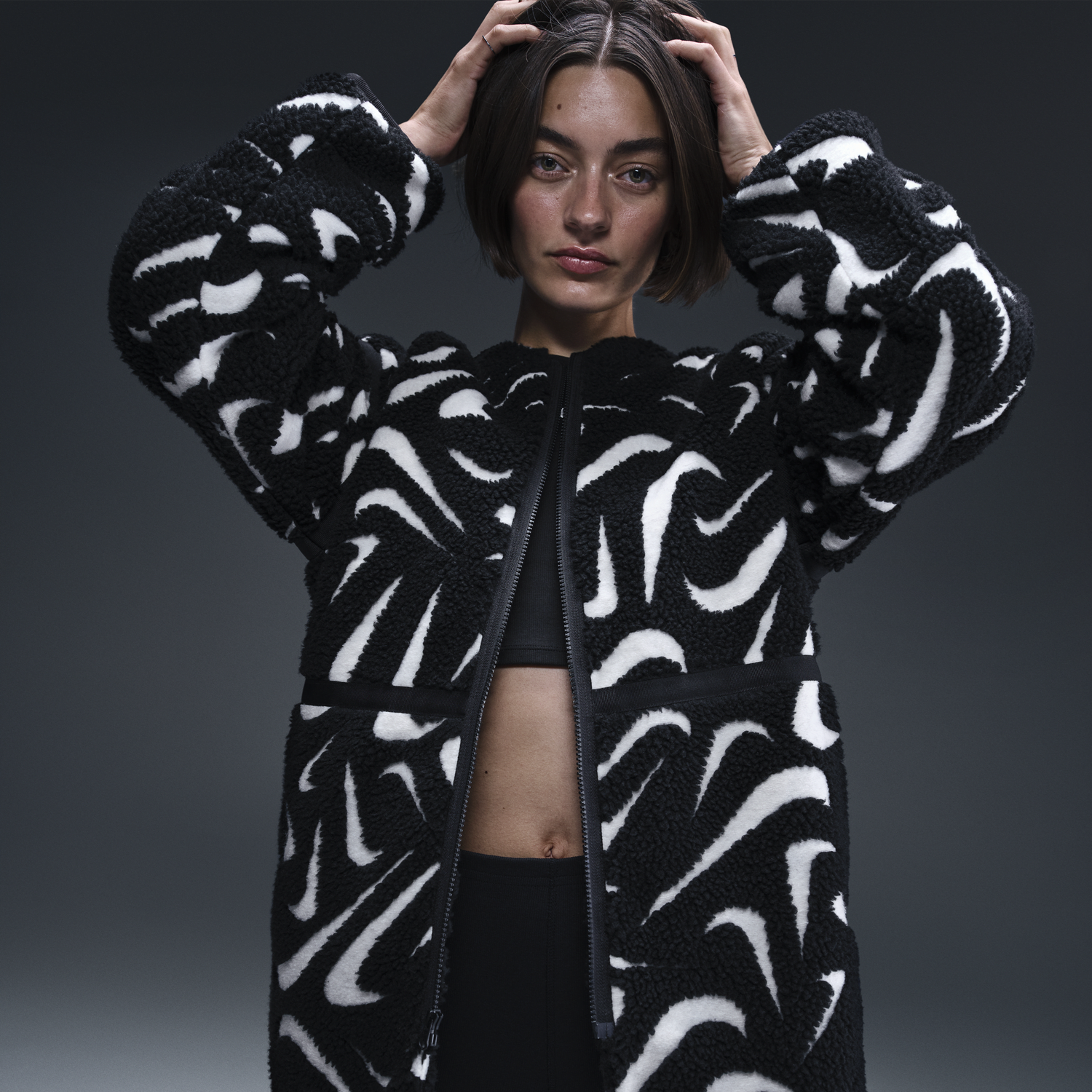 Bunda Nike Sportswear Fleece Jacket Čierna | FV8025-010, 0