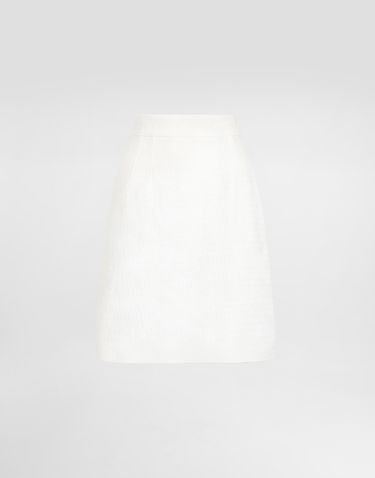 Sukňa Dolce & Gabbana Dolce & Gabbana Stretch Mat Mini Skirt Biela | F4C7ETFU9AUW0001, 0