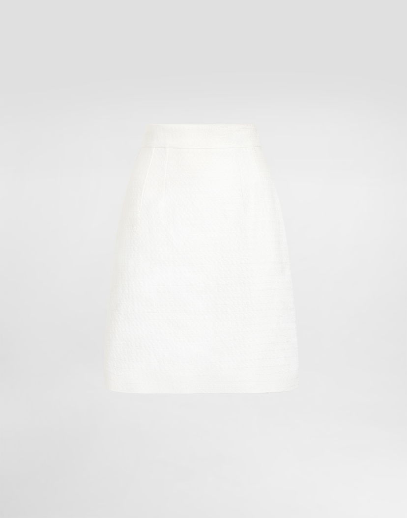 Sukňa Dolce & Gabbana Dolce & Gabbana Stretch Mat Mini Skirt Biela | F4C7ETFU9AUW0001