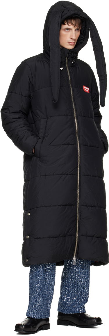 Prešívaná bunda Charles Jeffrey Loverboy Long Bunny Puffer Coat Čierna | 052010201, 3