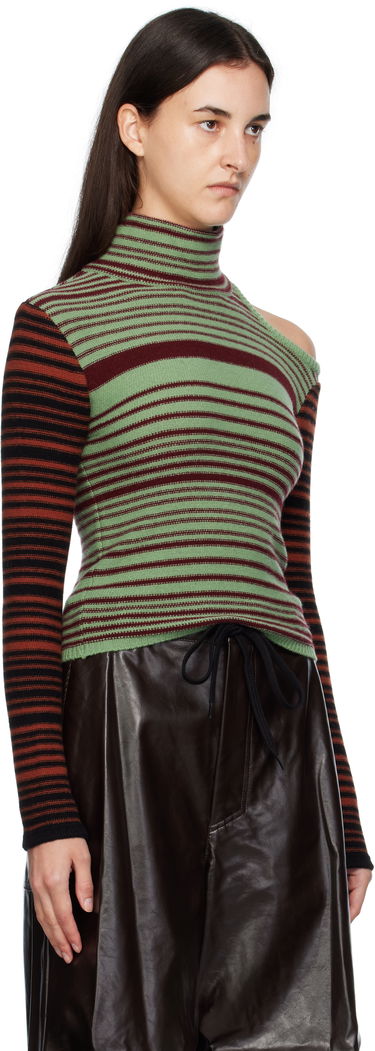 Sveter Andersson Bell Andersson Bell Elodie Multi Stripe Cut-Out Turtleneck Zelené | atb1356w, 1