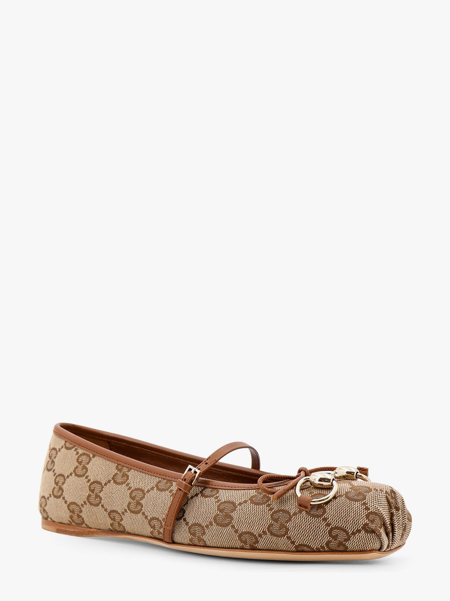 Tenisky a topánky Gucci Brown Canvas Ballerinas with Metal Ornament Hnedá | 814321FAD6C9745, 1