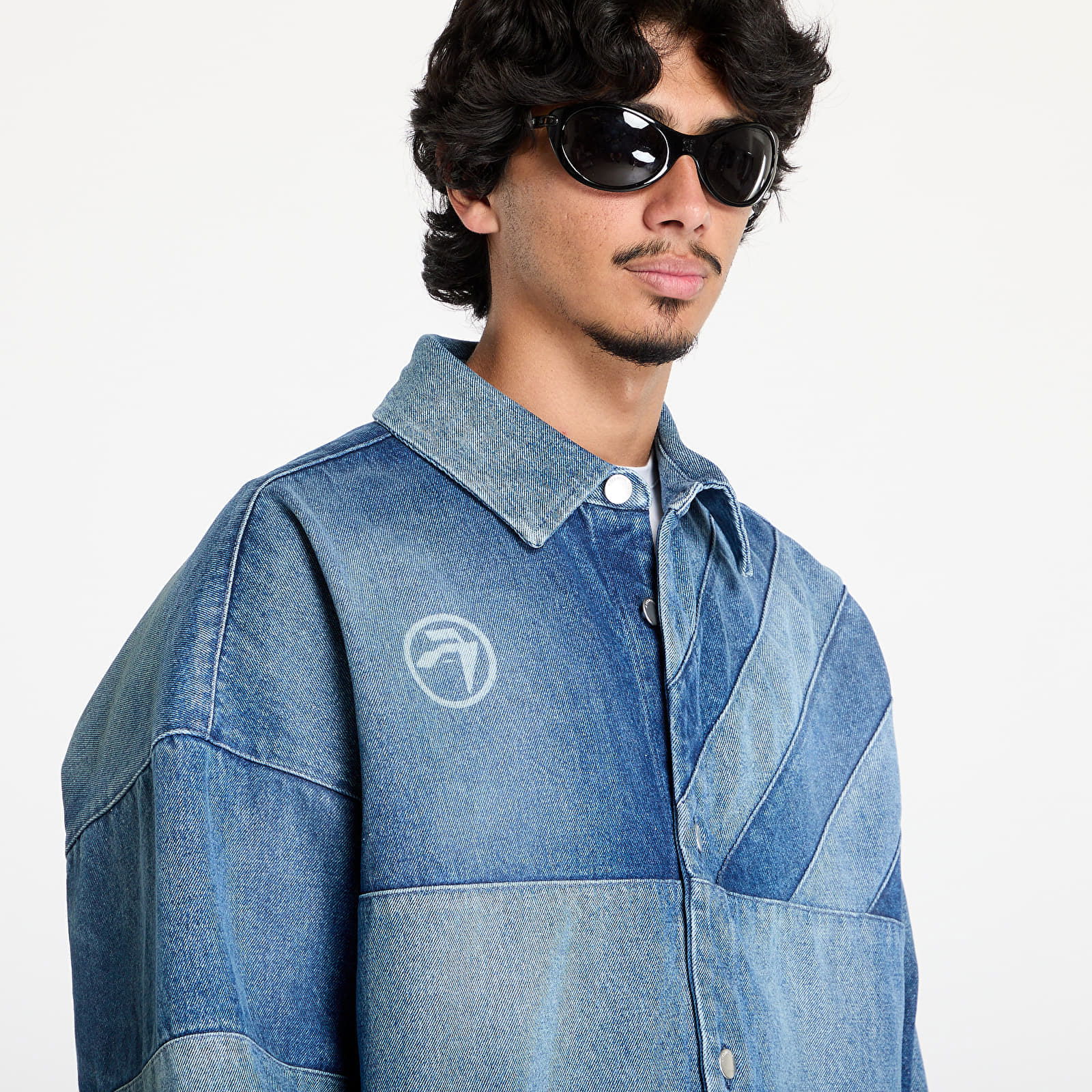 Patchwork Denim Shirt Oversize