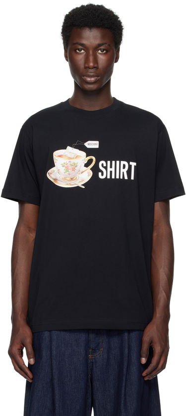 Tričko Moschino Moschino Teacup Print Organic Cotton T-Shirt Čierna | 252ZZ072852411555, 0