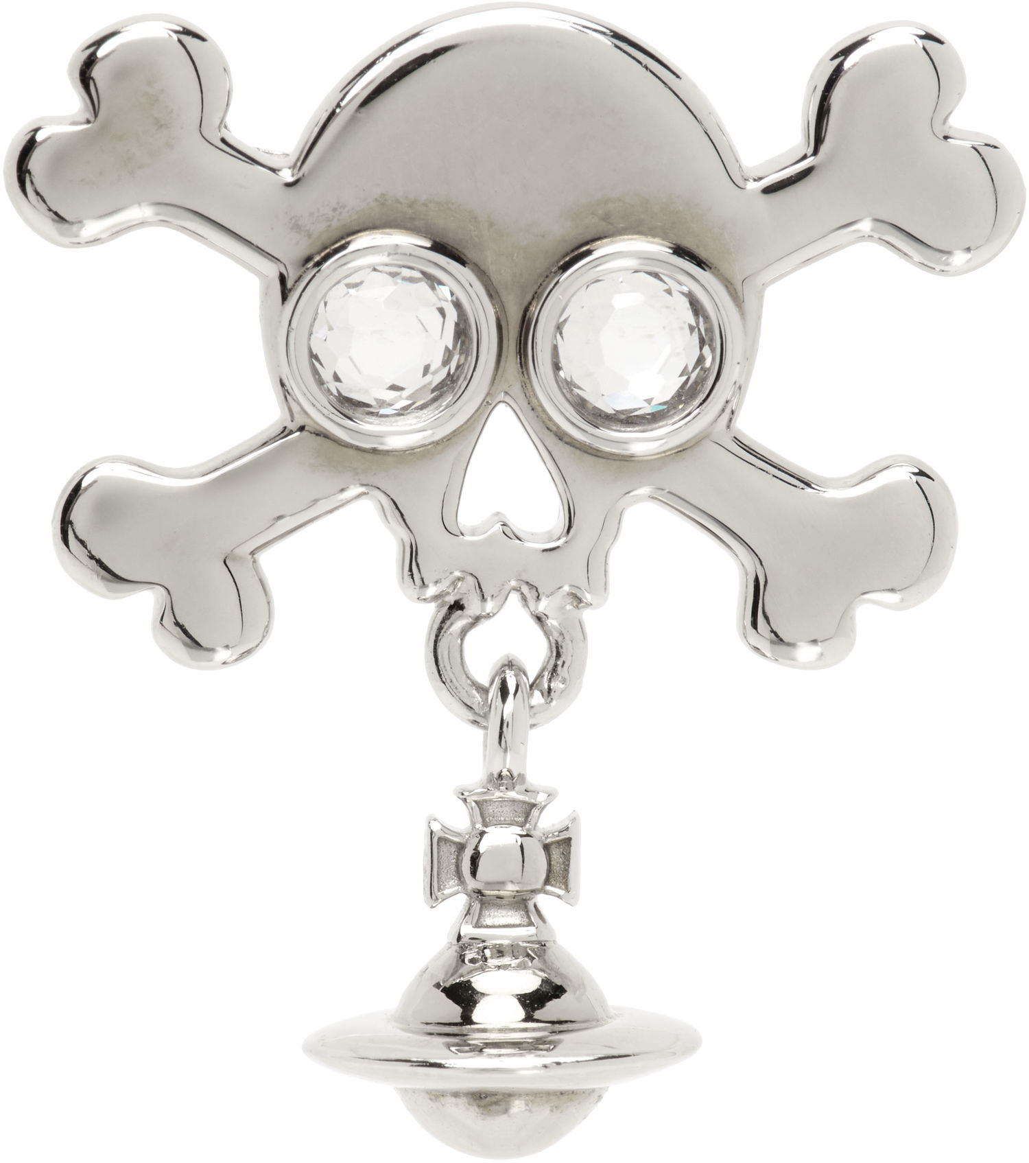 Náušnice Vivienne Westwood Vivienne Westwood Franklin Skull Single Stud Earring with Crystals Metalická | 6201036J-01P102-, 0